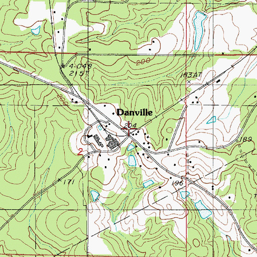 Topographic Map of Danville, LA