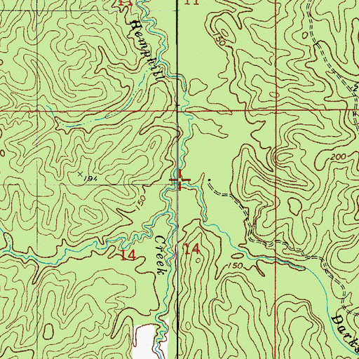 Topographic Map of Darks Creek, LA