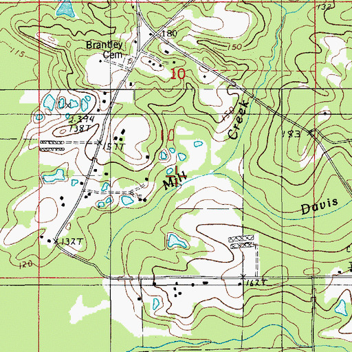 Topographic Map of Davis Creek, LA