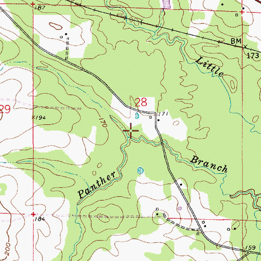 Topographic Map of Denard Branch, LA