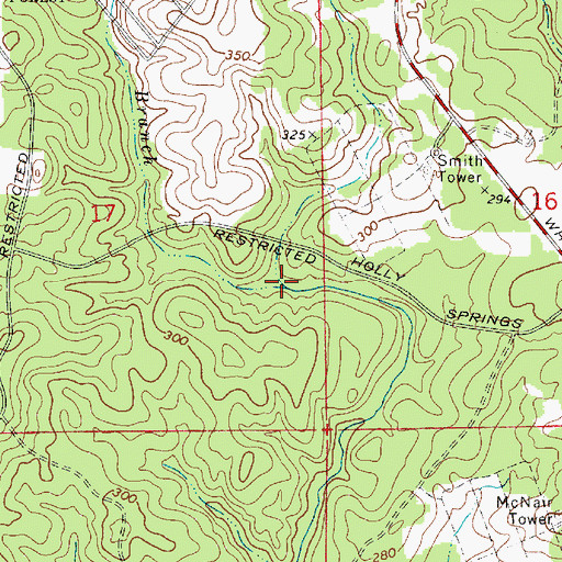 Topographic Map of Dooley Branch, LA