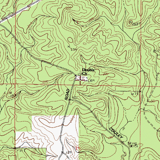 Topographic Map of Double Church, LA
