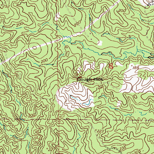 Topographic Map of Dough Hills, LA