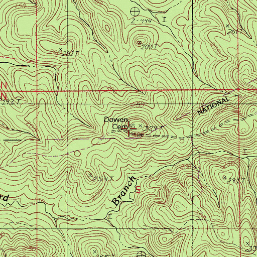 Topographic Map of Dowen Cemetery, LA