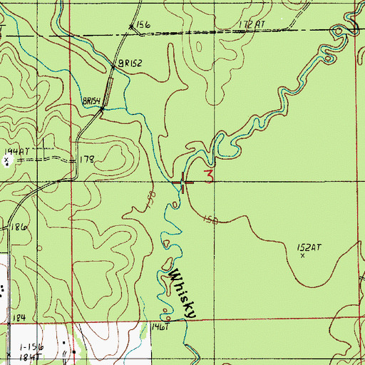 Topographic Map of Drakes Creek, LA