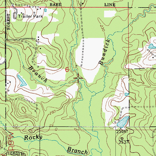 Topographic Map of Dry Branch, LA