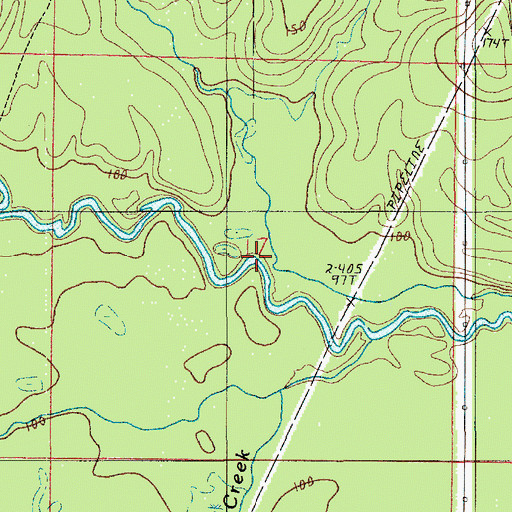 Topographic Map of Dry Creek, LA