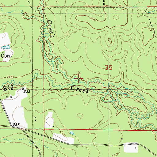 Topographic Map of Dry Creek, LA