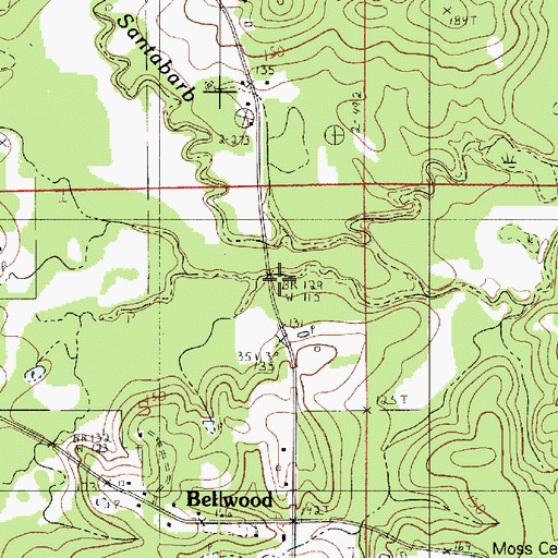 Topographic Map of Dry Creek, LA