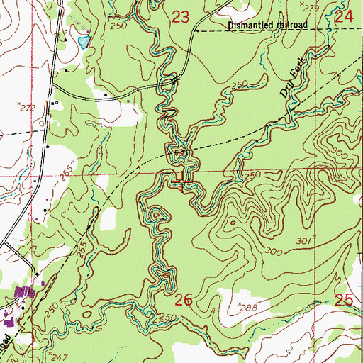 Topographic Map of Dry Fork, LA