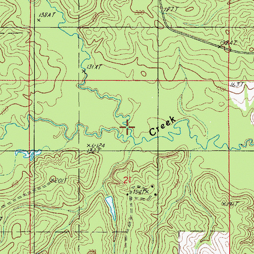 Topographic Map of Dry Prong, LA