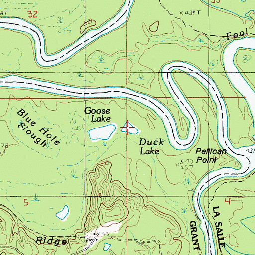 Topographic Map of Duck Lake, LA