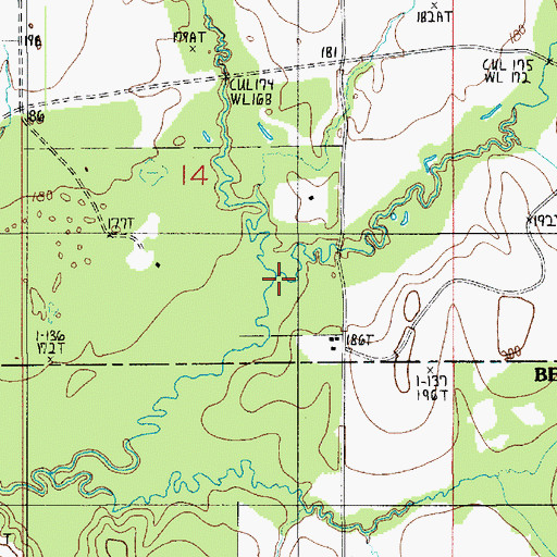Topographic Map of East Branch Black Creek, LA