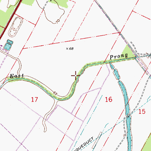 Topographic Map of East Prong Willow Bayou, LA