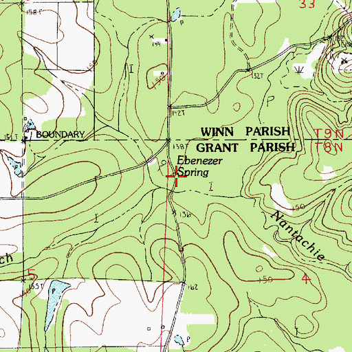 Topographic Map of Ebenezer Spring, LA