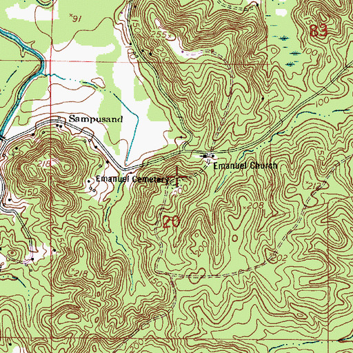 Topographic Map of Emanuel Cemetery, LA