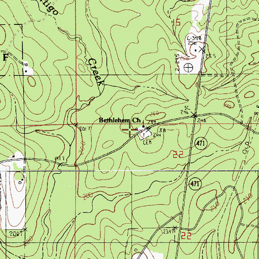 Topographic Map of Emden School, LA