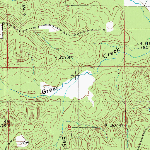 Topographic Map of English Branch, LA