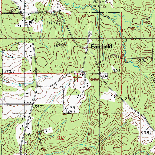 Topographic Map of Fairfield Church, LA