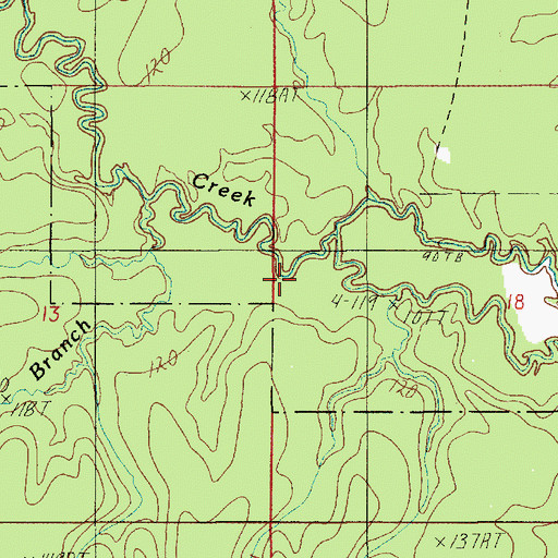 Topographic Map of Farmer Branch, LA