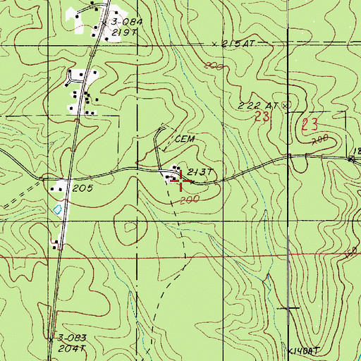 Topographic Map of Fellowship School, LA