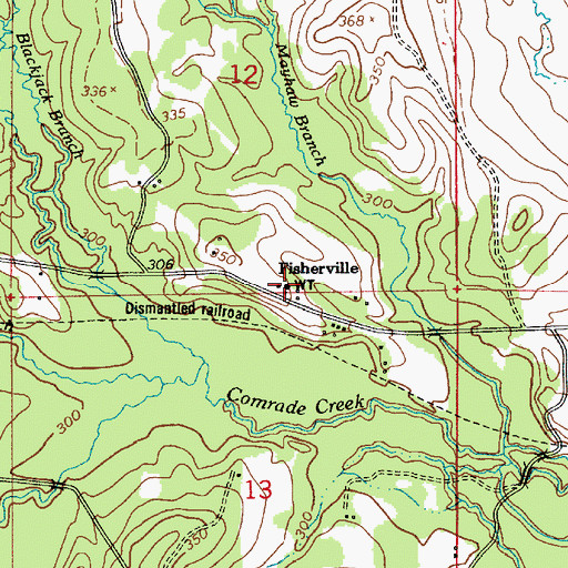 Topographic Map of Fisherville, LA
