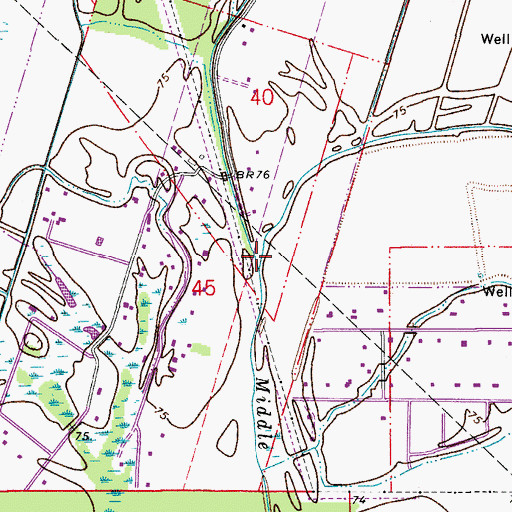 Topographic Map of Flat Bayou, LA