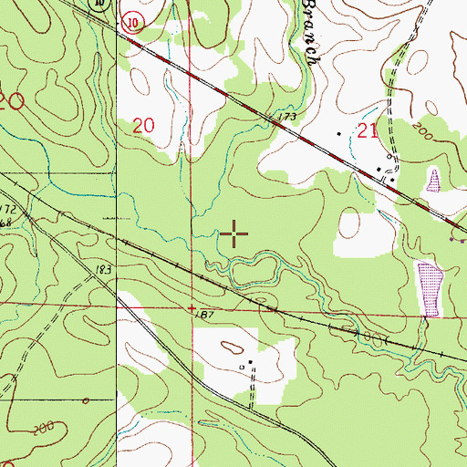 Topographic Map of Flat Branch, LA