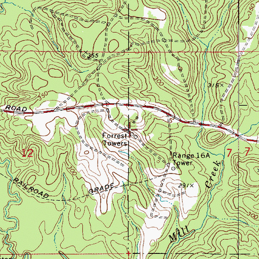 Topographic Map of Forrest Towers, LA