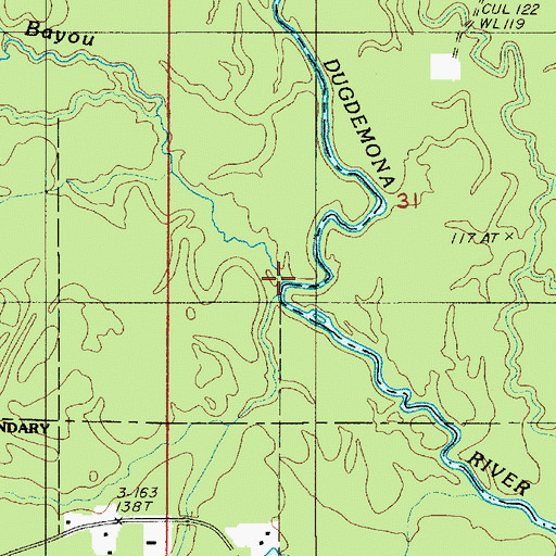 Topographic Map of Fouse Bayou, LA