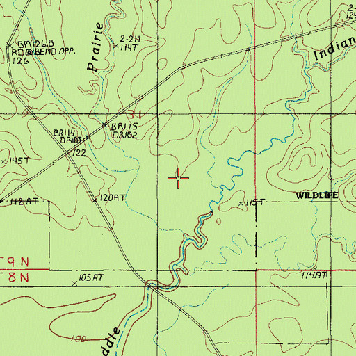 Topographic Map of Friday Creek, LA