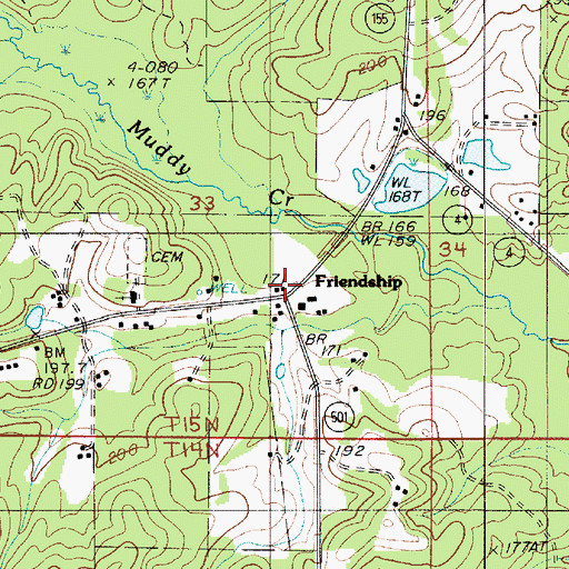 Topographic Map of Friendship, LA
