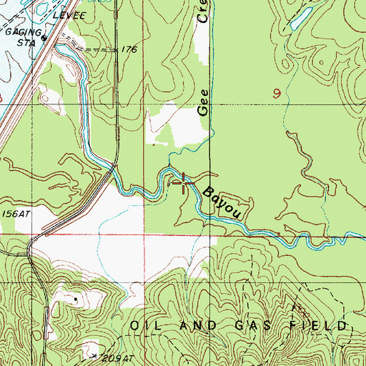 Topographic Map of Gee Creek, LA