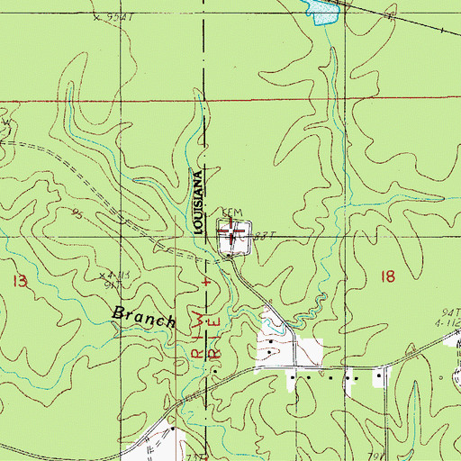 Topographic Map of Georgetown Cemetery, LA