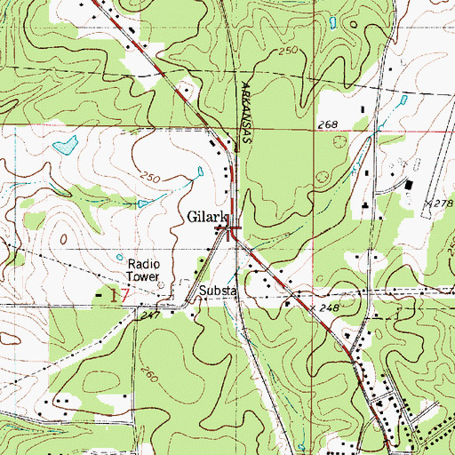 Topographic Map of Gilark, LA