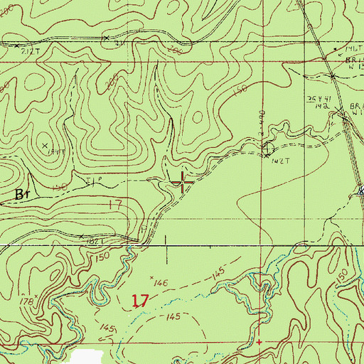 Topographic Map of Gin Branch, LA