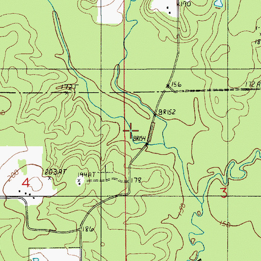 Topographic Map of Glade Branch, LA