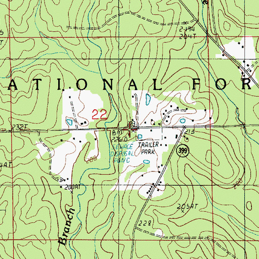 Topographic Map of Glade Branch Church, LA