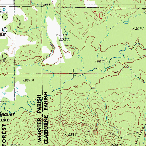 Topographic Map of Glass Creek, LA