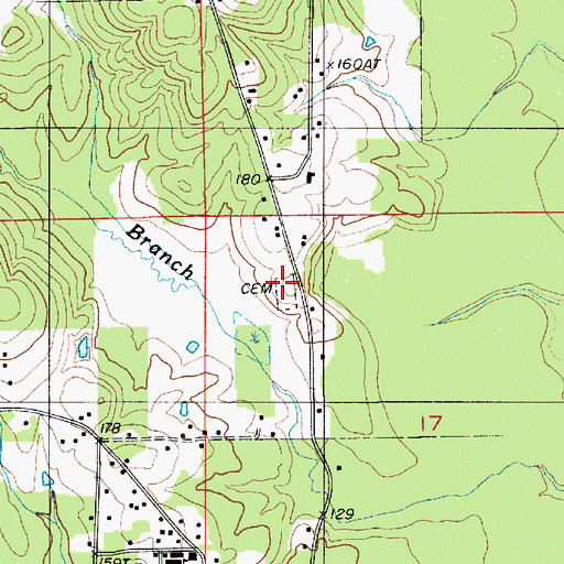 Topographic Map of Goldonna Cemetery, LA