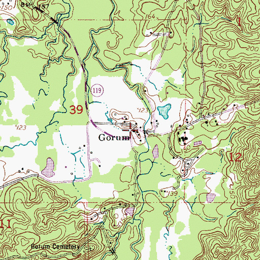 Topographic Map of Gorum, LA
