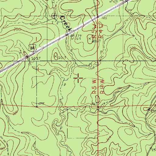 Topographic Map of Gravel Creek, LA