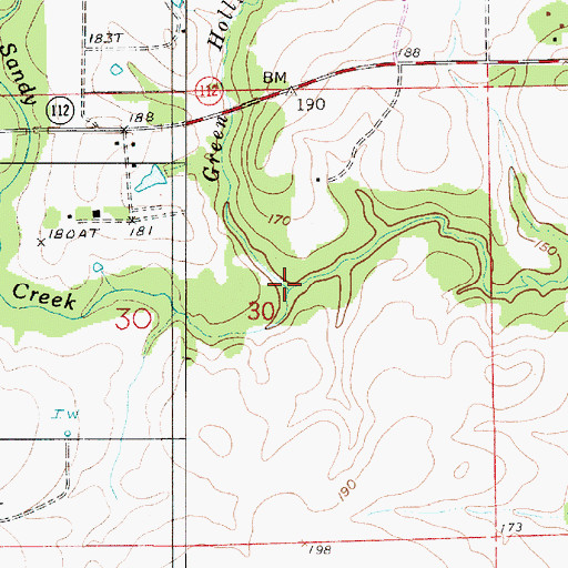 Topographic Map of Green Holly Branch, LA