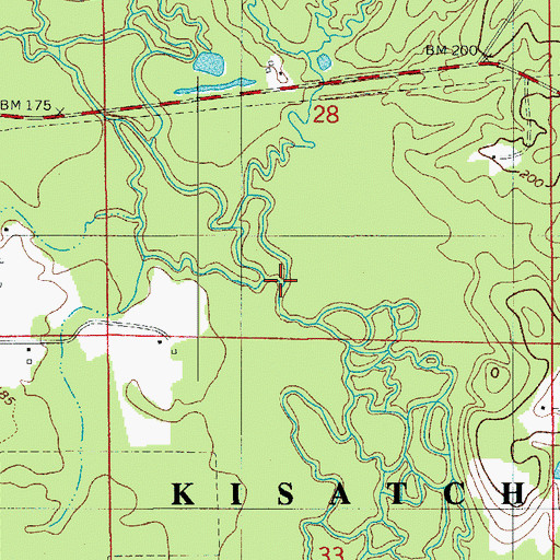 Topographic Map of Gum Branch, LA