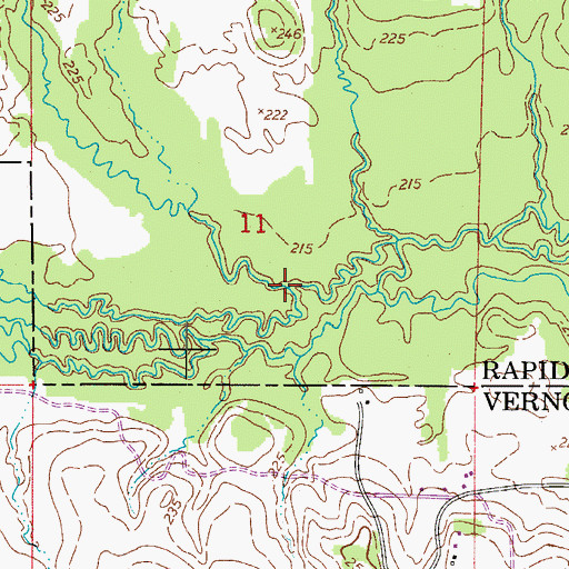 Topographic Map of Gum Branch, LA