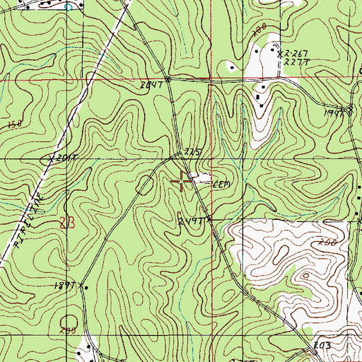 Topographic Map of Hard Shell Cemetery, LA