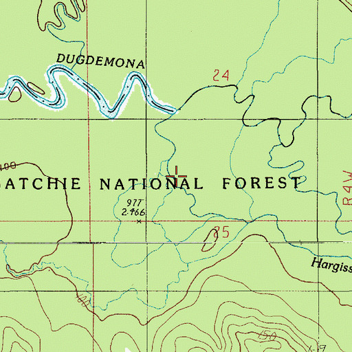 Topographic Map of Hargiss Slough, LA