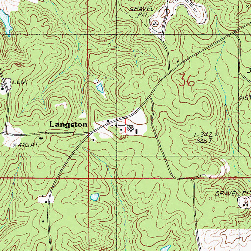 Topographic Map of Harris School, LA
