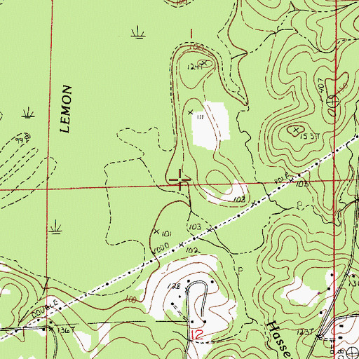 Topographic Map of Hassen Branch, LA