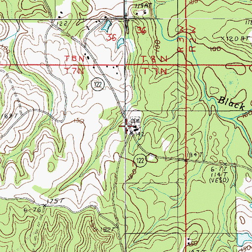 Topographic Map of Hebron Church, LA
